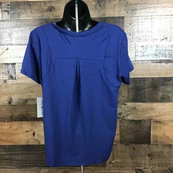 Tommy Hilfiger Women’s M Blue Pullover Knot Front T-Shirt Top Logo NWT - Picture 5 of 16